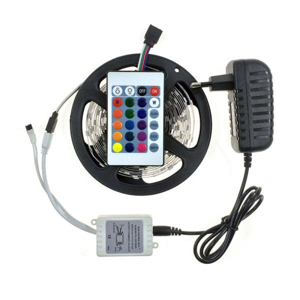Светодиодная влагозащищенная LED лента 5050 RGB комплект