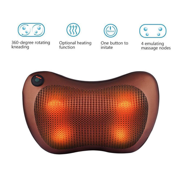 Массажная подушка MASSAGE PILLOW QY-8028 инфракрасный роликовий массажер