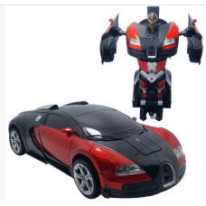 Машинка Трансформер Bugatti Car Robot Size 18 Червона