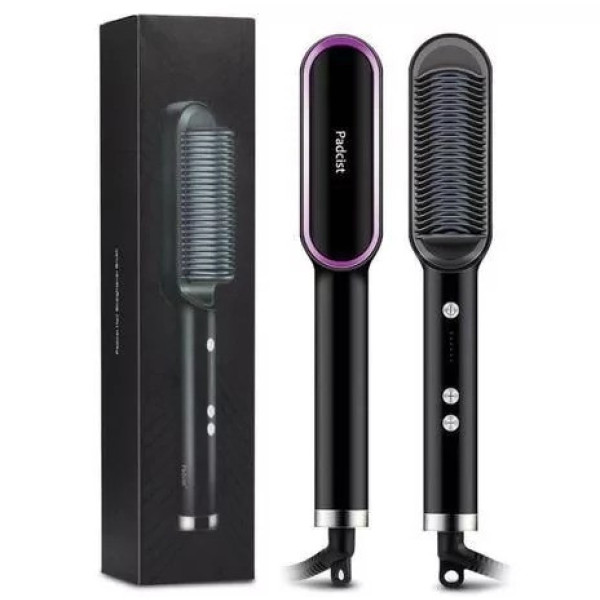 Гребінець — випрямляч для волосся Чорна Hair Straightener HTQ-909