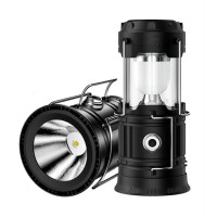 Складаний кемпінговий ліхтар SOLAR 5800 CAMPING LAMP із сонячною батареєю і функцією Powerbank чорний