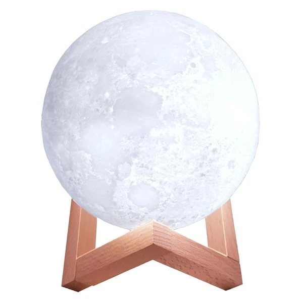 Нічник Місяць 13 см 3D Magic Moon Light Touch Control Білий настільний сенсорний світильник