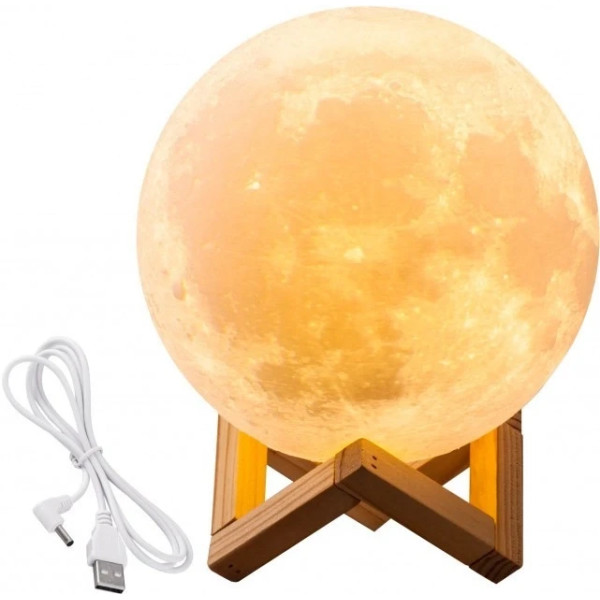 Нічник Місяць 13 см 3D Magic Moon Light Touch Control Білий настільний сенсорний світильник