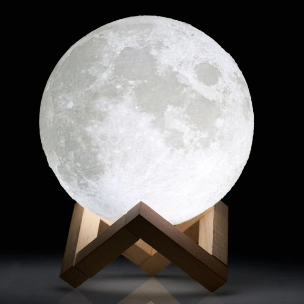 Нічник Місяць 13 см 3D Magic Moon Light Touch Control Білий настільний сенсорний світильник