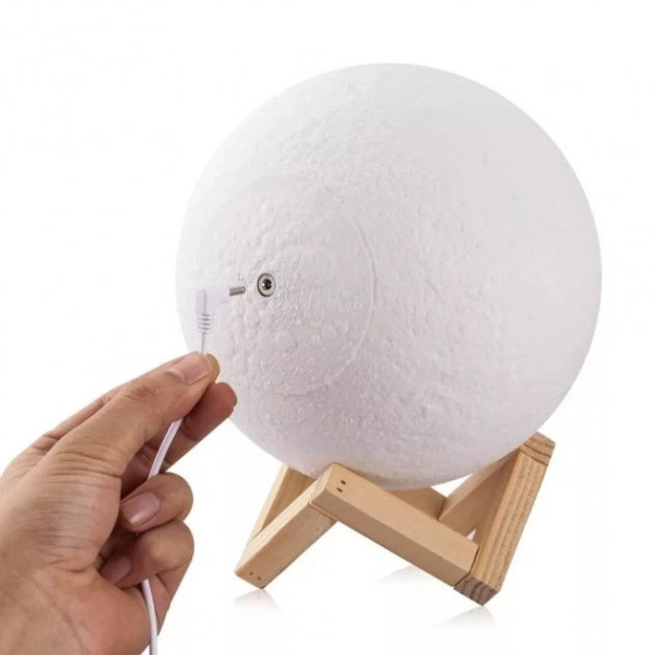 Нічник Місяць 13 см 3D Magic Moon Light Touch Control Білий настільний сенсорний світильник