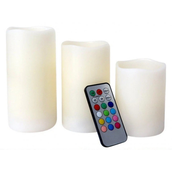 Светодиодный Ночник Набор свечей LED светильник 3 свечи 12 цветов Luma Candles Color Changing с пультом