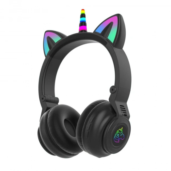 Беспроводные детские наушники CAT STN-27 с кошачьими ушками с подсветкой MP3 MicroSD