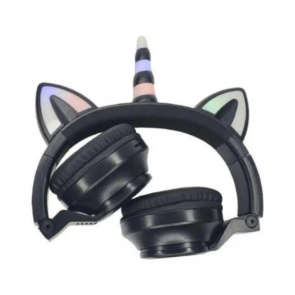 Беспроводные детские наушники CAT STN-27 с кошачьими ушками с подсветкой MP3 MicroSD