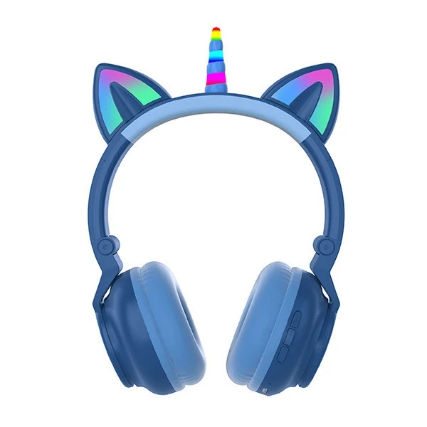 Беспроводные детские наушники CAT STN-27 с кошачьими ушками с подсветкой MP3 MicroSD