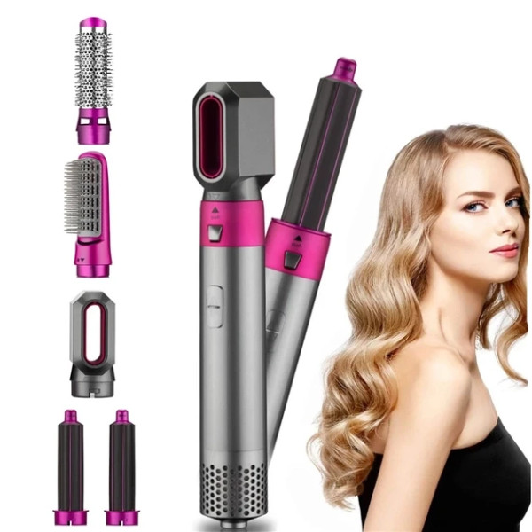 Мульти-тайлер 5в1 Hot Air Styler фен-щетка для волос с насадками для завивки, выпрямления и объема
