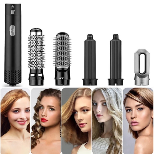 Мульти-тайлер 5в1 Hot Air Styler фен-щетка для волос с насадками для завивки, выпрямления и объема