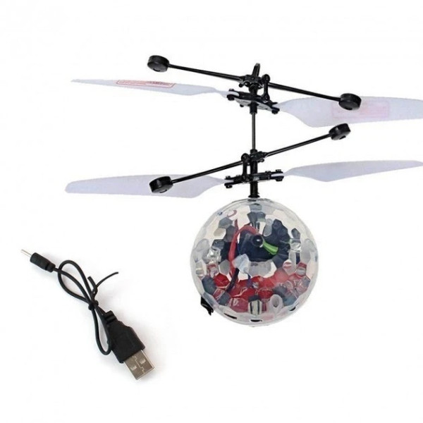 Летающий светящийся шар вертолет Sensor Flying Ball сенсор от руки LED