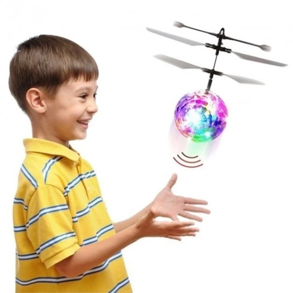 Летающий светящийся шар вертолет Sensor Flying Ball сенсор от руки LED