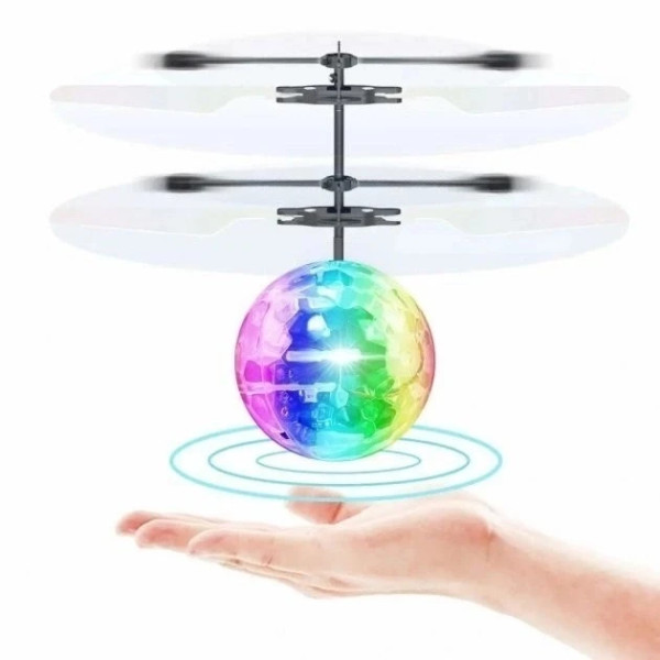 Летающий светящийся шар вертолет Sensor Flying Ball сенсор от руки LED