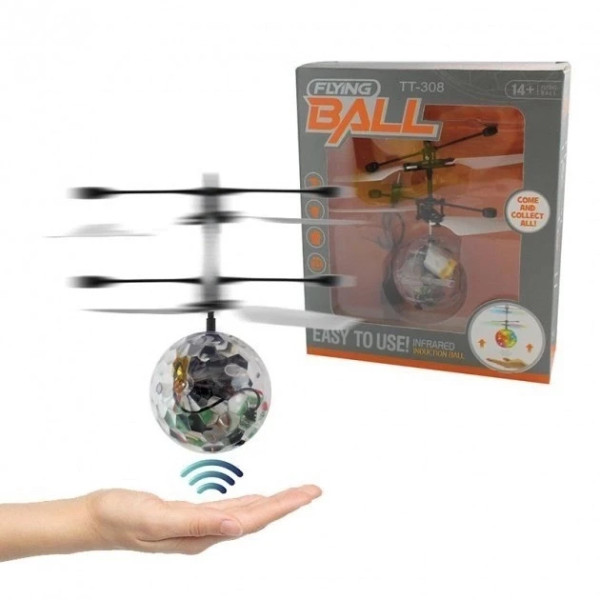 Летающий светящийся шар вертолет Sensor Flying Ball сенсор от руки LED