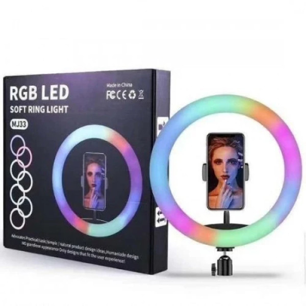 Кольцевая LED лампа диаметром 33 см RGB MJ, штативом 2 метра лампа для селфи
