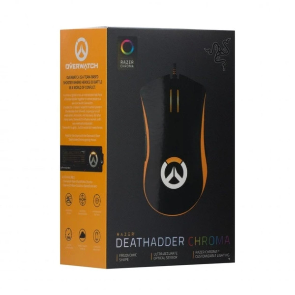 Игровая Мышь DeathAdder Chroma Overwatch Черно-желтая