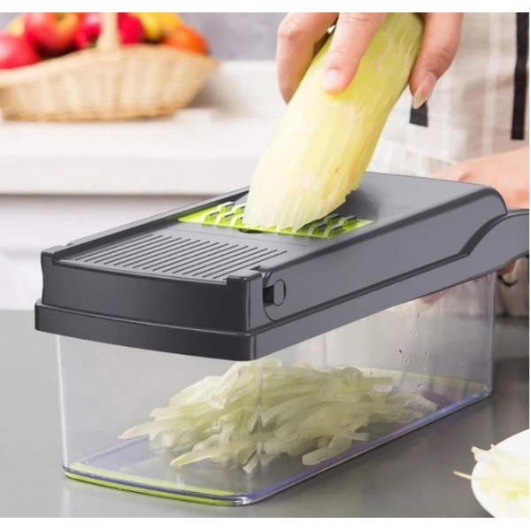 Багатофункціональна овочерізка Veggie Slicer 14в1 Ручний комбайн для нарізування та шаткування овочів