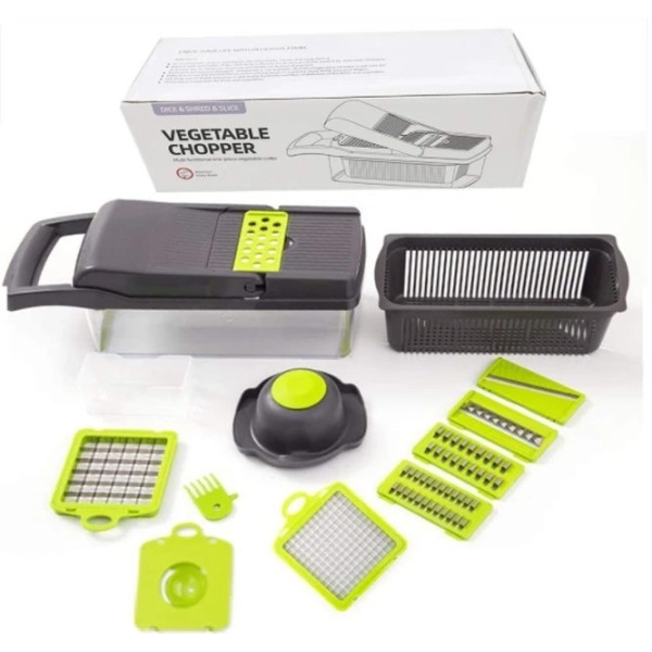 Багатофункціональна овочерізка Veggie Slicer 14в1 Ручний комбайн для нарізування та шаткування овочів