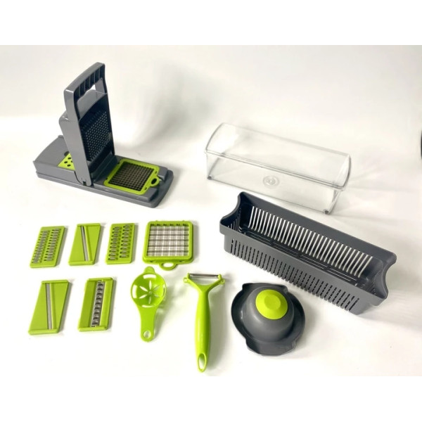 Багатофункціональна овочерізка Veggie Slicer 14в1 Ручний комбайн для нарізування та шаткування овочів