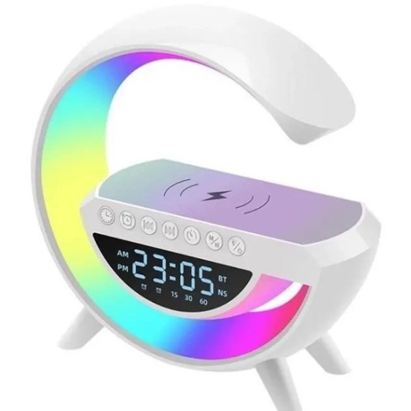 Ночник лампа настольная смарт RGB Happy Light Light Sound Machine с беспроводной зарядкой 15W 24см