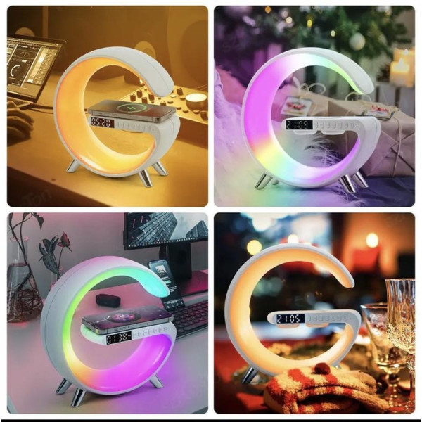 Ночник лампа настольная смарт RGB Happy Light Light Sound Machine с беспроводной зарядкой 15W 24см