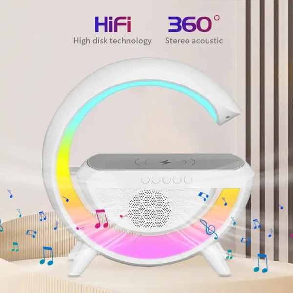 Ночник лампа настольная смарт RGB Happy Light Light Sound Machine с беспроводной зарядкой 15W 24см