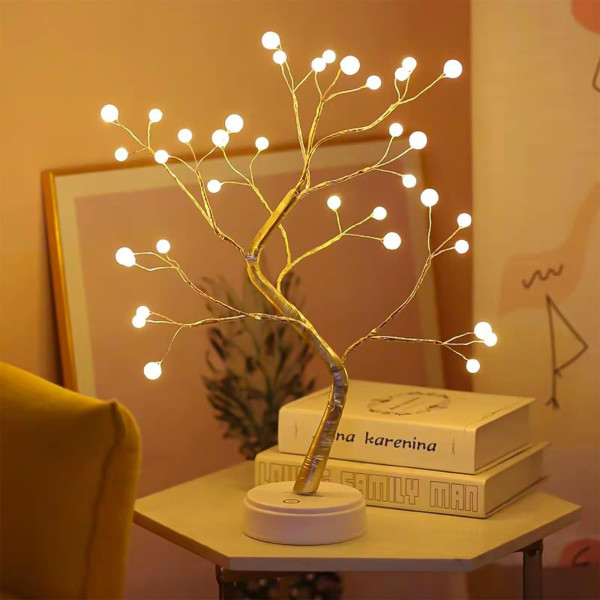 Светящееся бонсай дерево с LED освещением Bonsai led tree light h20in N2 с декоративной гирляндой