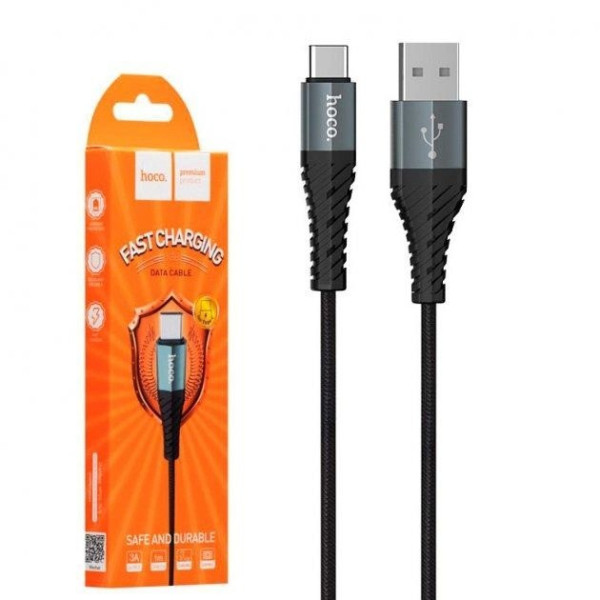 Кабель для зарядки Hoco X38 Type-C 1 м Дата-кабель черный USB
