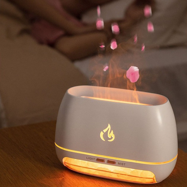 Увлажнитель воздуха с имитацией пламени аромадифузор Air Purifier-115(227) 200мл  RGB подсветка