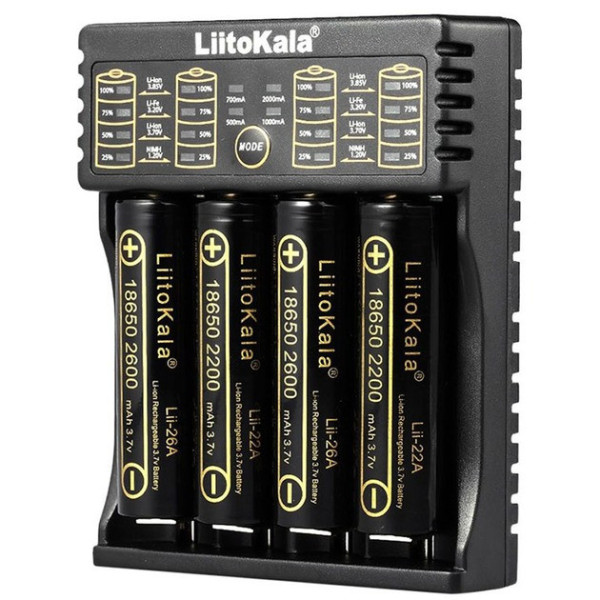 Універсальний зарядний пристрій LiitoKala Lii-402 для 18650, Ni-MH/Cd + PowerBank, AA, AAA Li-Ion, LiFePO4