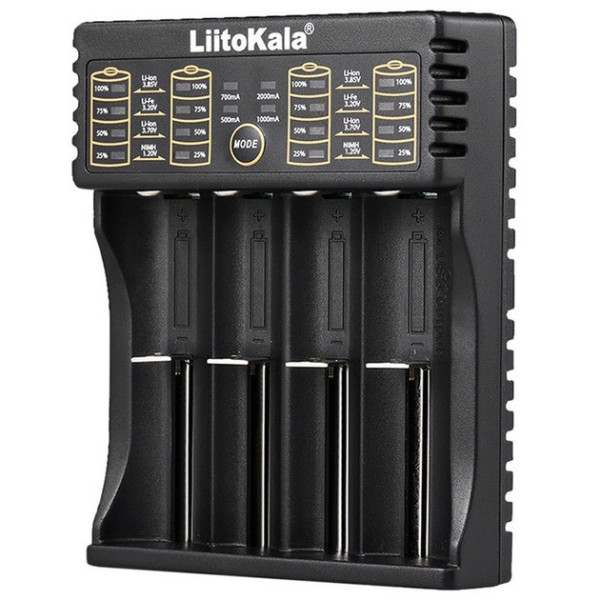 Універсальний зарядний пристрій LiitoKala Lii-402 для 18650, Ni-MH/Cd + PowerBank, AA, AAA Li-Ion, LiFePO4