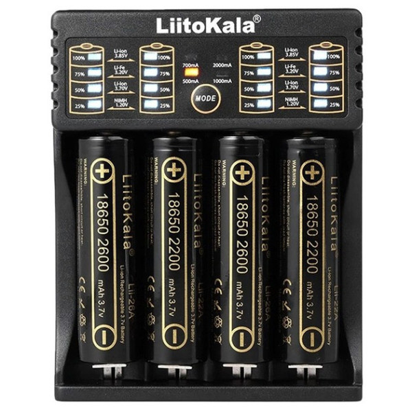 Універсальний зарядний пристрій LiitoKala Lii-402 для 18650, Ni-MH/Cd + PowerBank, AA, AAA Li-Ion, LiFePO4