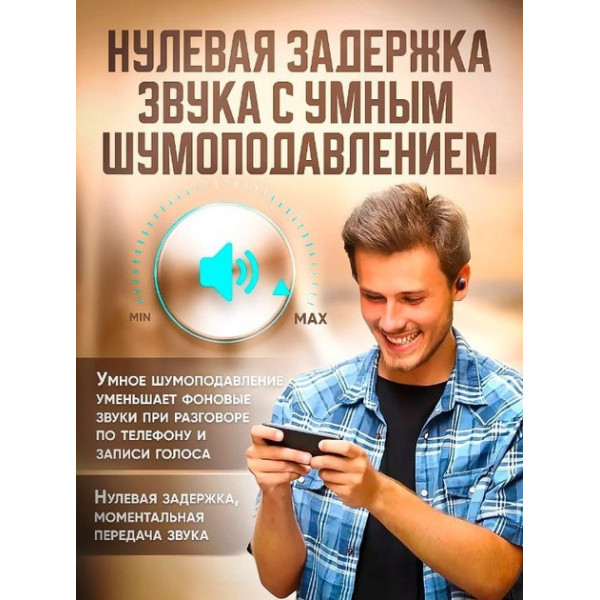 Бездротові навушники TWS M90 Pro із зарядним кейсом павер банком вакуумні bluetooth 5.3 з RGB LED-підсвіткою