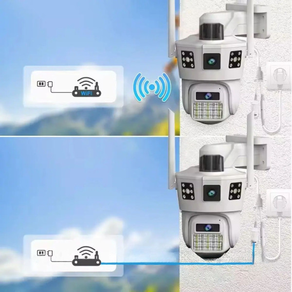 Вулична камера відеоспостереження 12 Мп, WIFI, SD 39 4G Поворотна з датчиком руху