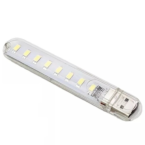 LED Фонарик USB-8LED Портативная USB LED лампа светильник фонарик 8 светодиодов белый свет