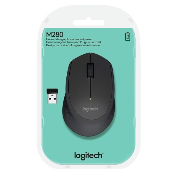 Миша бездротова комп'ютерна M280 Comfort Plus оптична для ноутбука та комп'ютера 3 кнопки