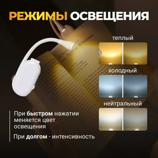 Міні лампа для читання HA-71, портативний ліхтарик для книг