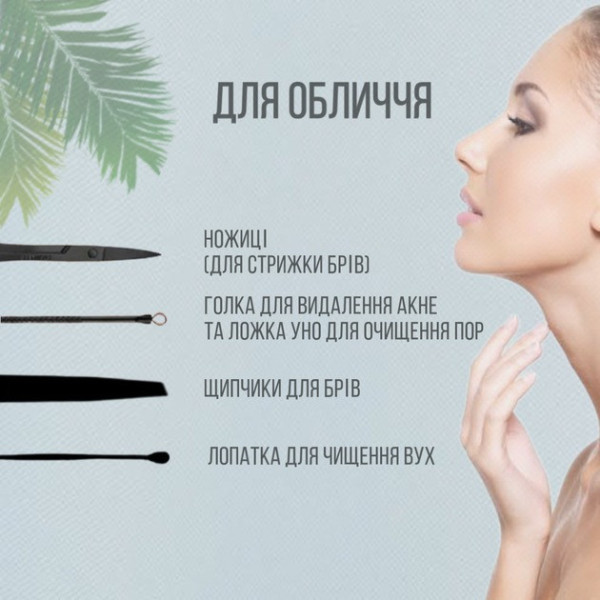 Дорожный набор маникюрный и педикюрный 16 инструментов в чехле AND 038