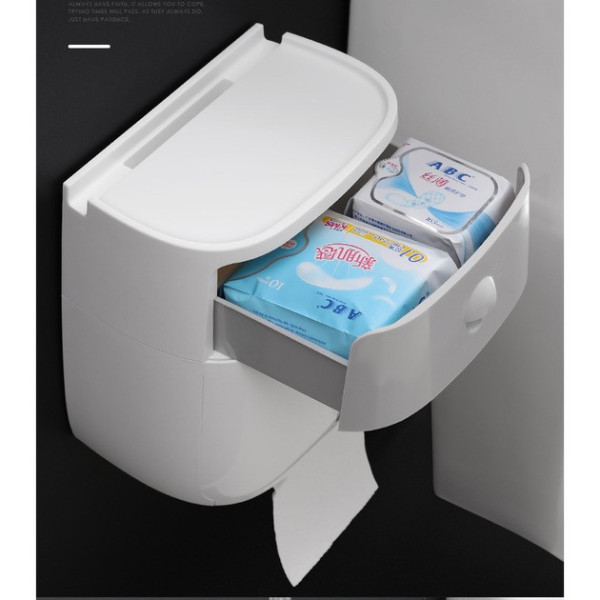Туалетный держатель для бумаги с полкой пластиковый Ecoco Towel Holder AA2-2
