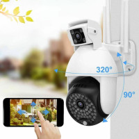 Вулична камера з подвійним об'єктивом Dual Camera P12 WI-FI IP V380PRO з датчиком руху