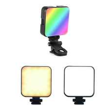 Накамерный видеосвет AY-83 с аккумулятором, мини LED RGB лампа с прищепкой