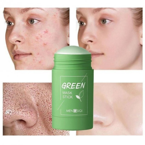 Маска стик для лица от черных точек и акне Green Mask Stick Зеленого цвета