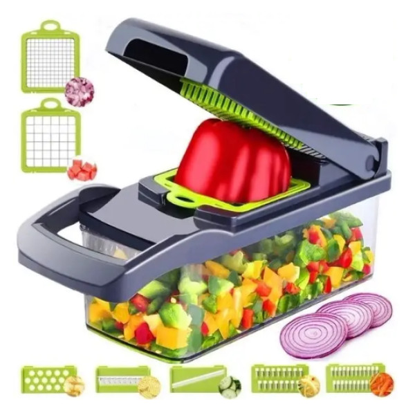 Багатофункціональна овочерізка Veggie Slicer 14в1 Ручний комбайн для нарізування та шаткування овочів