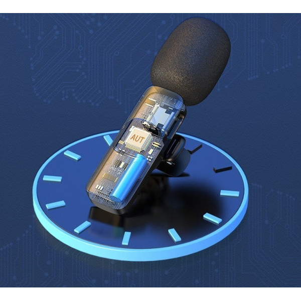 Бездротовий петличний мікрофон K9 Wireless Lavalier Microphone перехідниками з адаптером Lightning TypeC