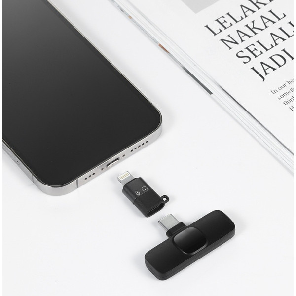 Комплект петличных микрофоном K9+  Wireless Lavalier Microphone с переходниками Lightning Type-C Черный