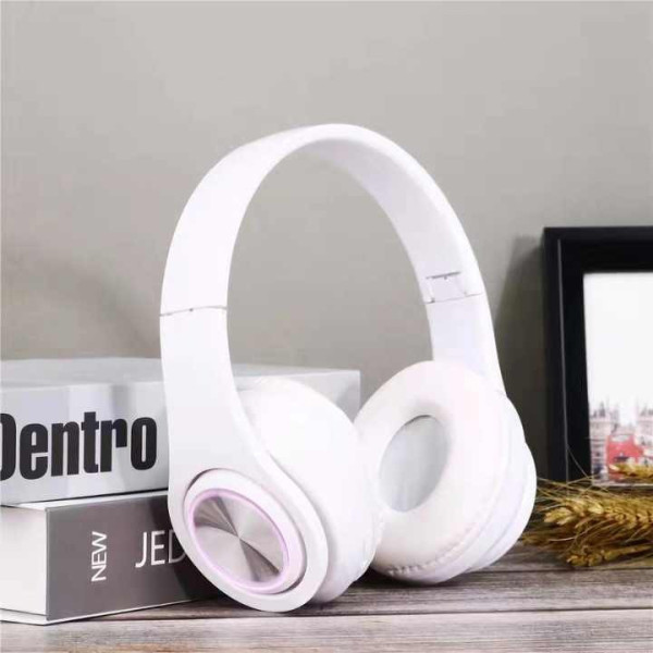 Бездротові навушники B39 з підсвіткою RGB з мікрофоном Bluetooth гарнітура Black/White