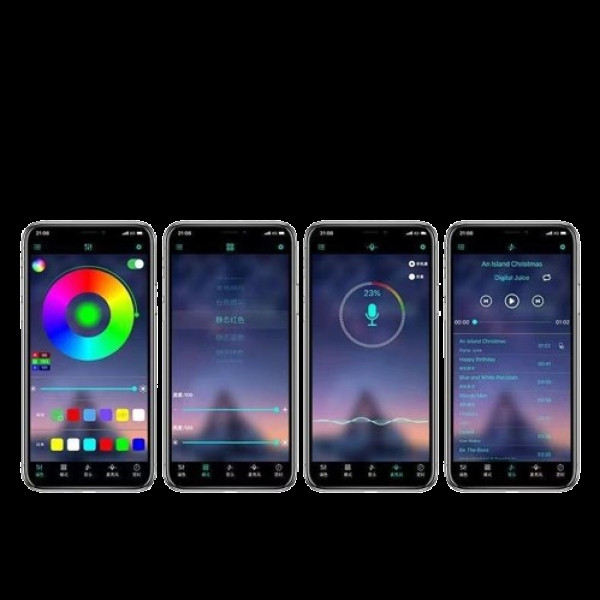 Світлодіодна підсвітка салону авто RGB-підсвітка ніг в авто 4 шт., USB Bluetooth-застосунок APP
