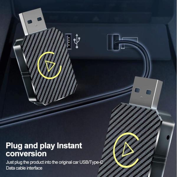 Бездротовий Адаптер для автомобіля для CarPlay і Android Auto Usb Bluethooth Чорний