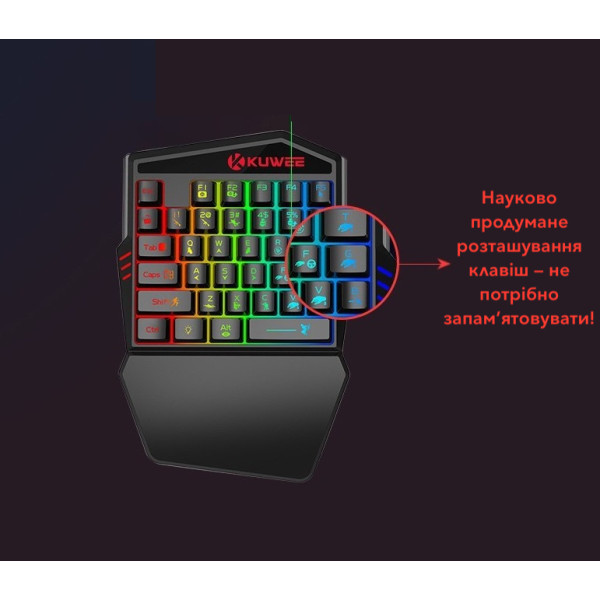 Ігровий комплект X1 M1 для смартфонів і ПК Bluetooth клавіатура та миша Black